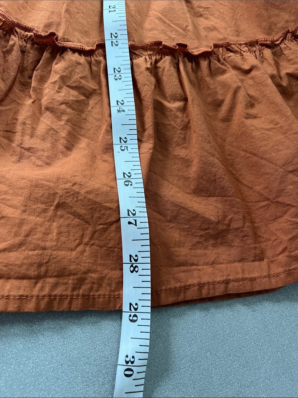 Max + Ash | Rust Puff Sleeve Tiered Mini Dress #3WAJT2398 Size S - Picture 8 of 16